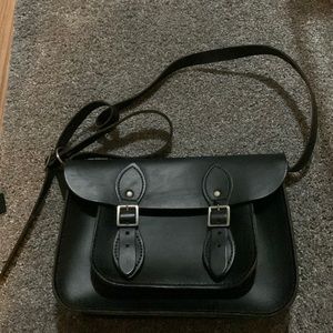 Leather satchel co. Black leather 11” satchel